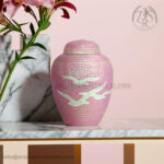 Flying Birds Cremation Urn for Ashes Women/Men| Decorative Pearl Pink Funeral Burial Urns for Human Ashes